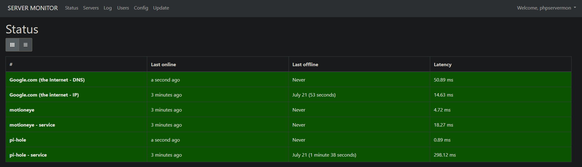 PHP Server monitor!